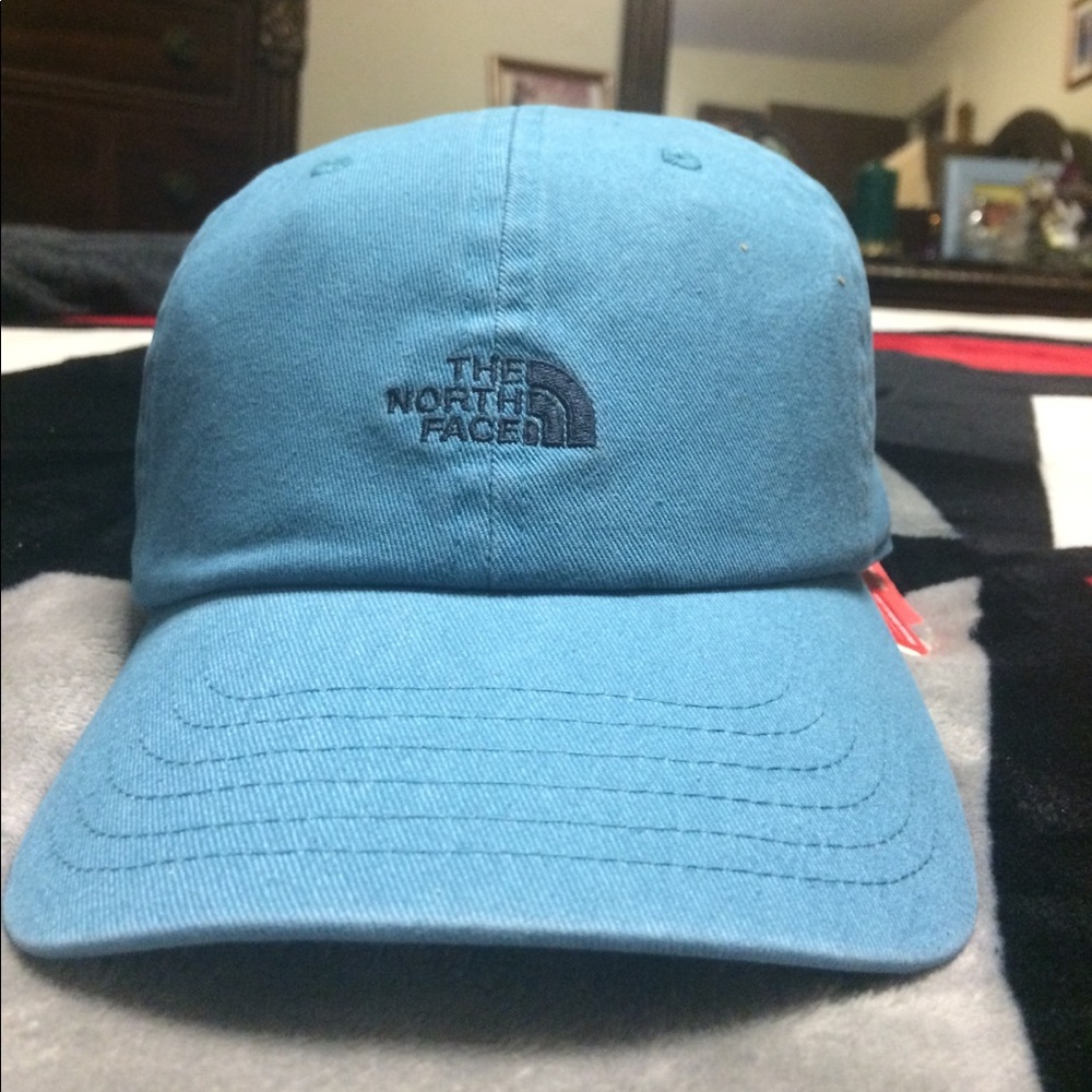 Unisex North Face Washed Hat Storm Blue.